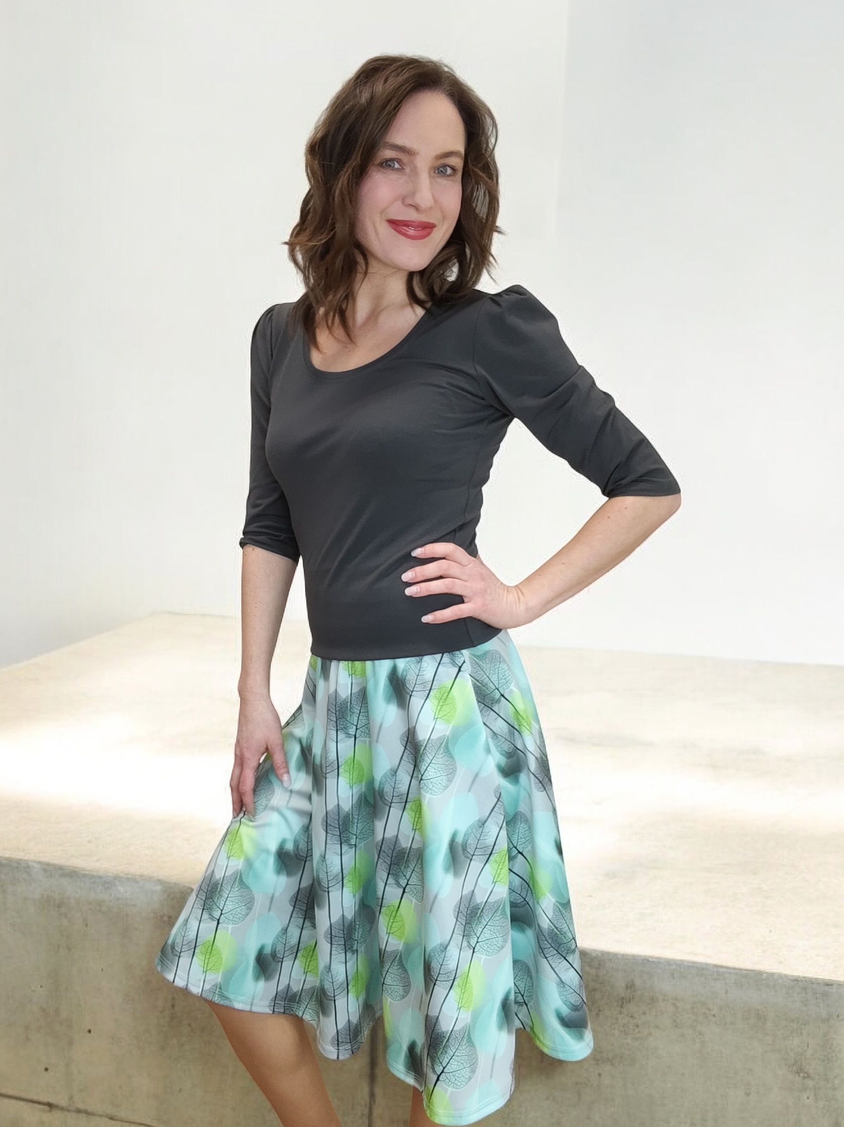 dámská jarní sukně zelená HEIDY midi